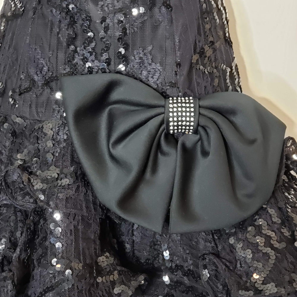 Lillie Rubin vintage sequin strapless dress w/ bow - Picture 2 of 4